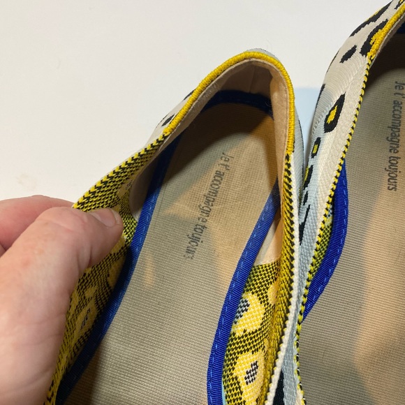 Jet’Accompaigne Toujours Neon Yellow Cheetah/Leopard Print Knit Shoes 8.5-9 - Picture 8 of 12